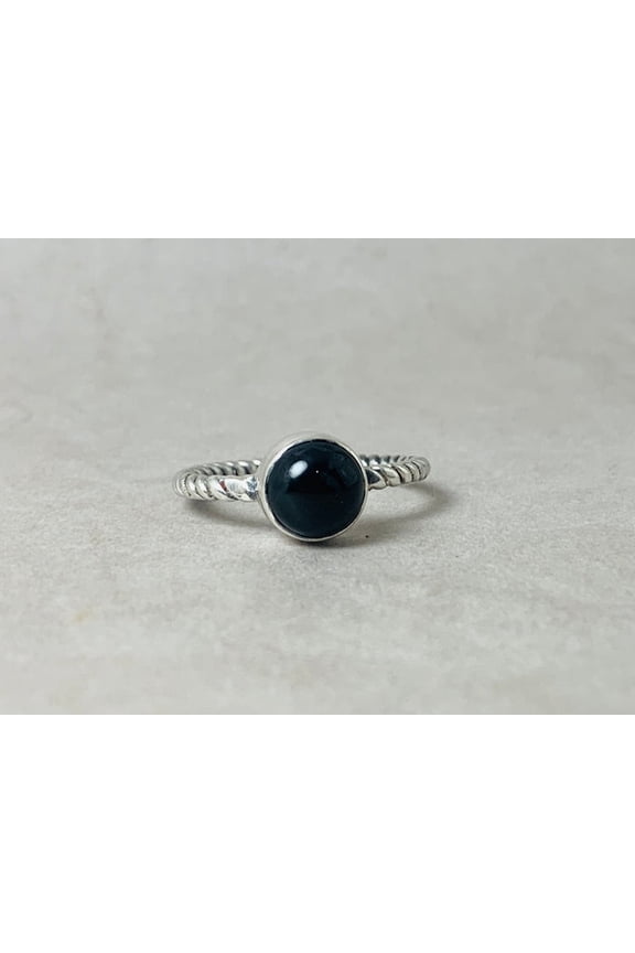 Black Onyx Ring 925 Sterling Silver Round Gemstone Stackable Ring For Everyone