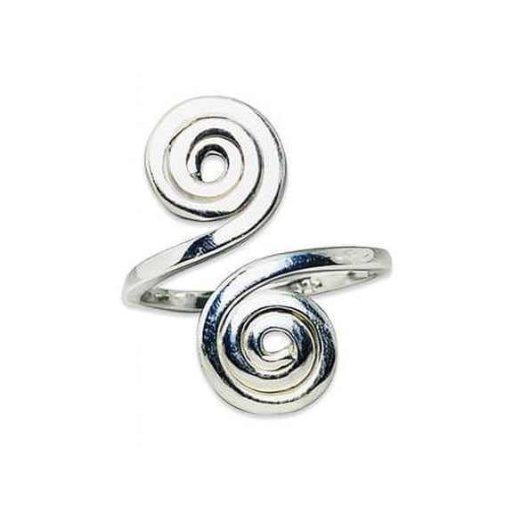 Heaven Crafts Chunky Spiral Ring Sterling Silver 925 Handmade Adjustable Double Coil Ring For Women