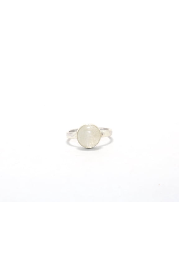 Crystal Quartz Ring White Gemstone 925 Sterling Silver Handcrafted Boho Jewelry Gift For Her