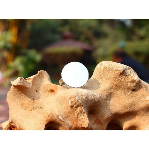 Heaven Crafts Dainty Circle Ring 925 Sterling Silver Chunky Design Handcrafted Gift Item Silver Jewelry