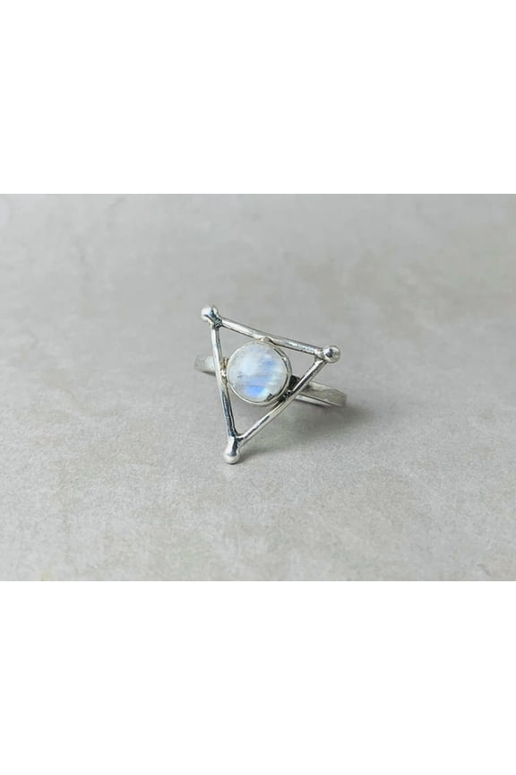 Flashy Moonstone Ring 925 Sterling Silver Handmade Boho Dainty Jewelry Giftable Item