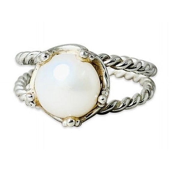 Heaven Crafts Freshwater Pearl Ring 925 Sterling Silver Handmade Boho Statement Ring For women