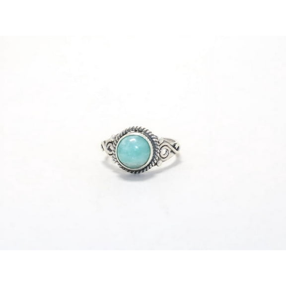 Heaven Crafts Genuine Amazonite Ring 925 Sterling Silver Handmade Chunky Jewelry Boho Ring For Women