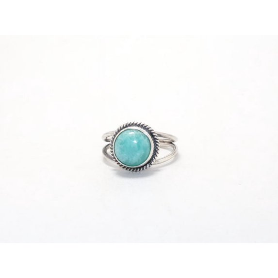 Heaven Crafts Genuine Amazonite Ring 925 Sterling Silver Handmade Designer Jewelry Boho Ring For Women