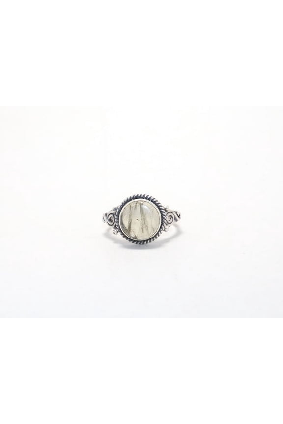 Genuine Lemon Quartz Ring 925 Sterling Silver Bohemian Jewelry Cocktail Ring For Women