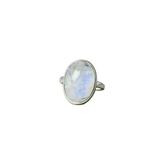 Heaven Crafts Genuine Moonstone Ring 925 Sterling Silver Dainty Ring Gift For Her