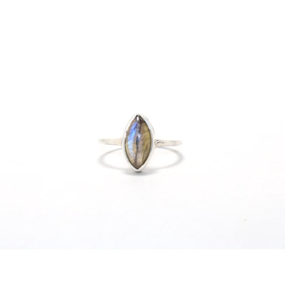 Heaven Crafts Marqise Shape Labradorite Ring Sterling Silver 925 Handmade Stackable Gift For Her