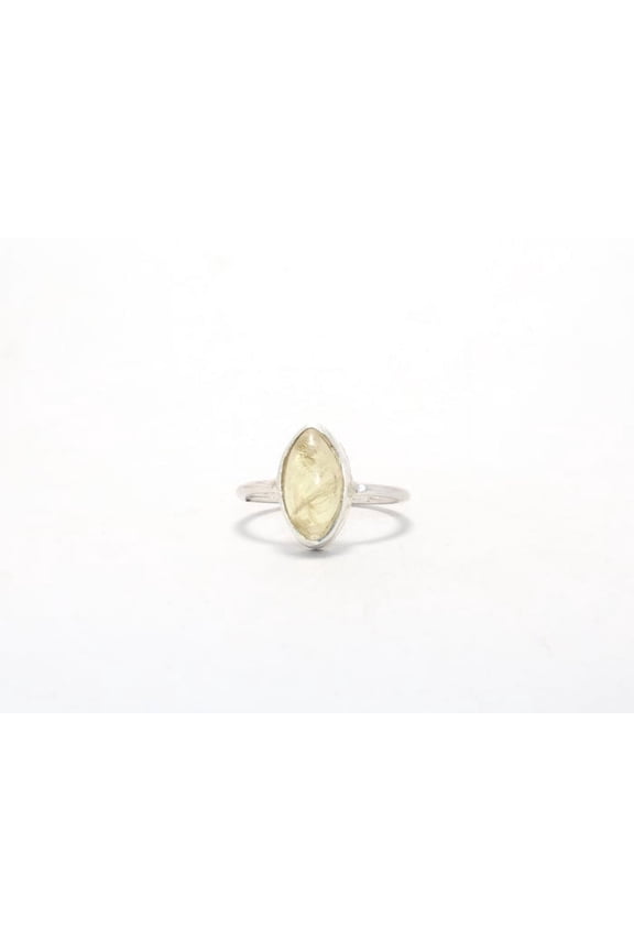 Marquise Shape Lemon Quartz Ring 925 Sterling Silver February Month Birthstone Gift For Her