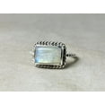 thumbnail image 1 of Heaven Crafts Moonstone Ring 925 Sterling Silver Rectangular Shape Gemstone Birthstone Ring For Her, 1 of 6