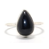 Heaven Crafts Natural Black Onyx Ring December Birthstone Handmade Designer Cocktail Ring For Her