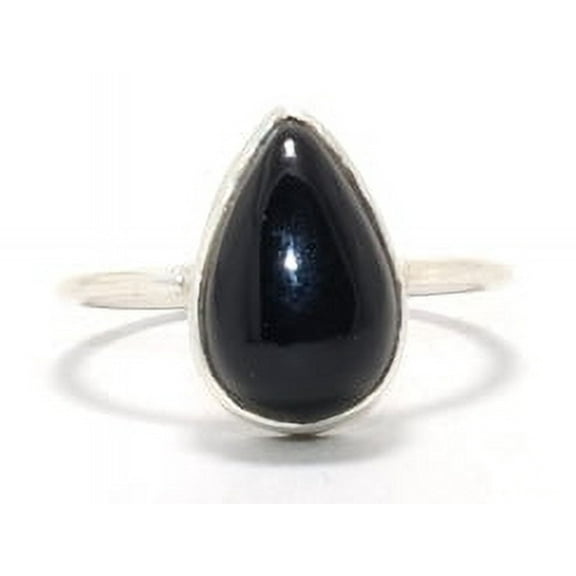 Heaven Crafts Natural Black Onyx Ring December Birthstone Handmade Designer Cocktail Ring For Her