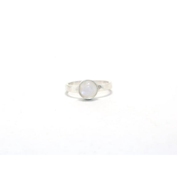 Heaven Crafts Natural Blue Fire Rainbow Moonstone Ring 925 Solid Sterling Silver Boho Dainty Jewelry Gift For Her