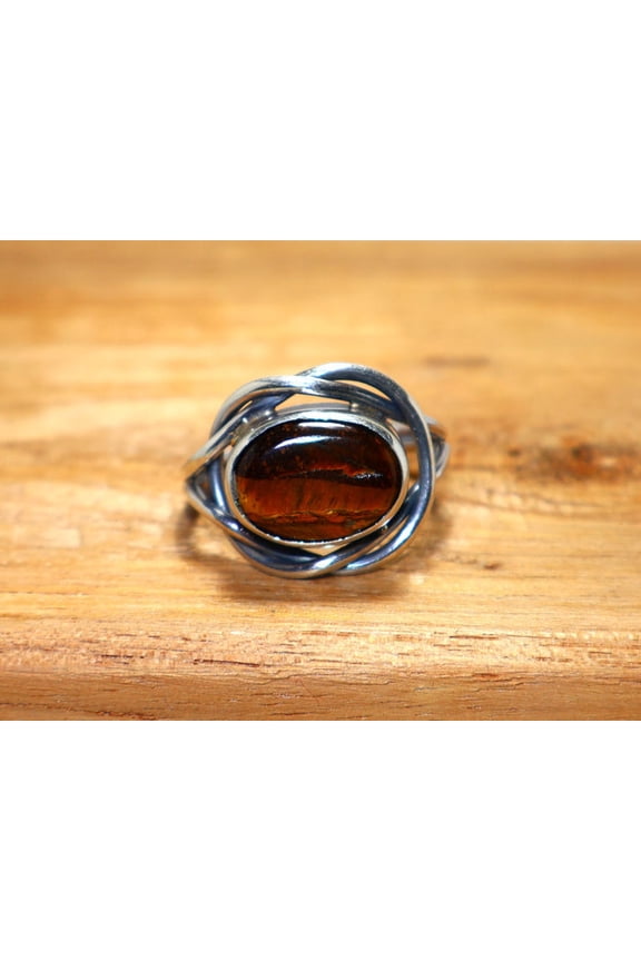 Natural Tiger Eye Ring June Month Birthstone Sterling Silver 925 Boho Minimalist jewelry Gift For Wife Unisex Gift Item