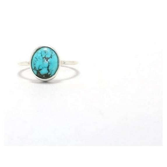 Heaven Crafts Natural Turquoise Ring Genuine Gemstone 925 Sterling Silver Bohemian Jewelry Gift For Her