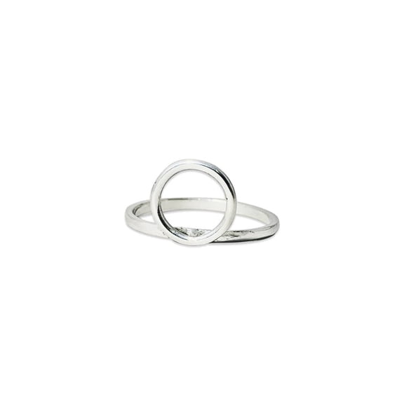 Heaven Crafts Open Circle Silver Stackable Ring 925 Sterling Silver Boho Dainty Collection