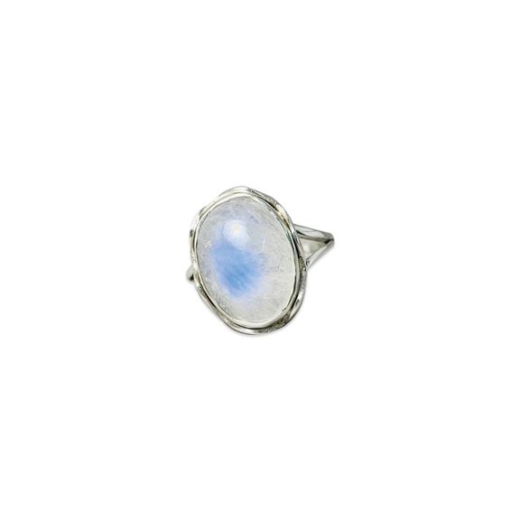 Heaven Crafts Rainbow Moonstone Ring Sterling Silver 925 Handmade Gemstone Birthstone Ring For Women