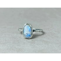 Heaven Crafts Rainbow Moonstone Ring Unique Design Stacking Ring 925 Sterling Silver Ring For Women