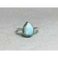 thumbnail image 1 of Heaven Crafts Semi Precious Stone Natural Larimar Ring 925 Sterling Silver Boho Dainty Jewelry, 1 of 6