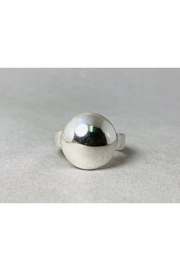 Silver Ball Ring 925 Sterling Silver Dailywear Minimalist Jewelry