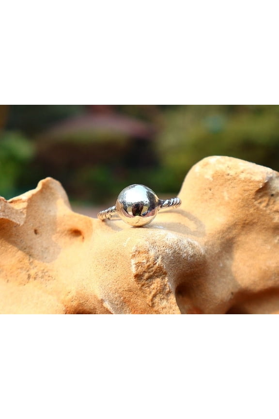 Silver Ball Ring Solid 925 Sterling Silver Bohemian Jewelry Perfect Gift For Her