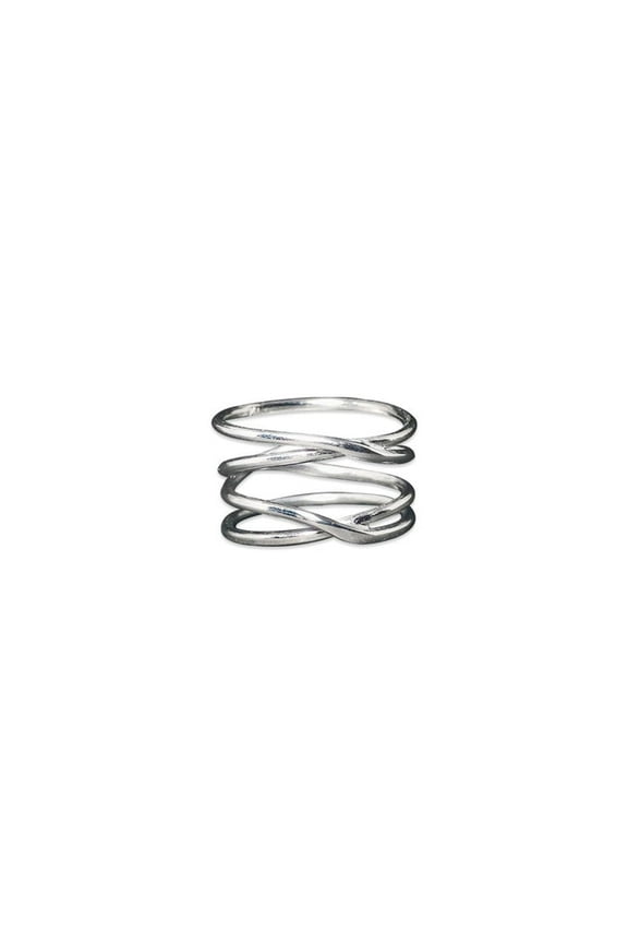 Spiral Band Ring 925 Sterling Silver Handmade Statement Gift For Her