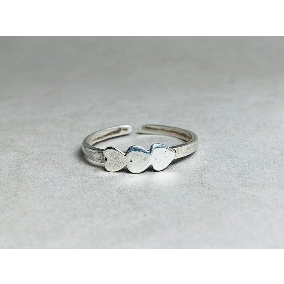 Heaven Crafts Tiny Heart Ring 925 Sterling Silver Minimal Design Handmade Stackable