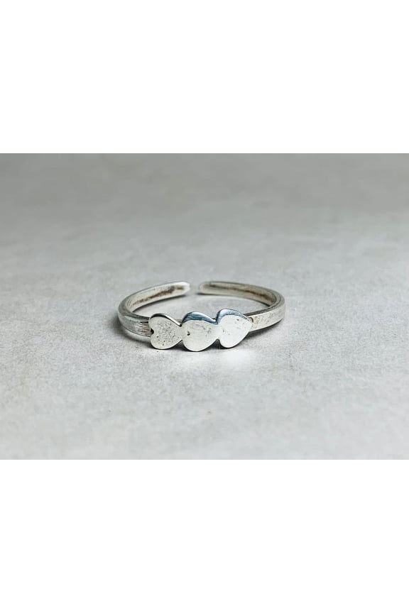 Tiny Heart Ring 925 Sterling Silver Minimal Design Handmade Stackable