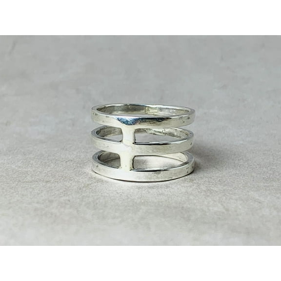 Heaven Crafts Triple Band Ring 925 Sterling Silver Bohemian Statement Jewelry Gift For Her