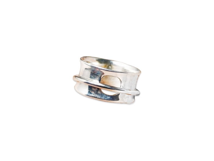 Heaven Crafts Wide Spinner Band Ring 925 Sterling Silver Worry Fidget Band Ring Gift For Her