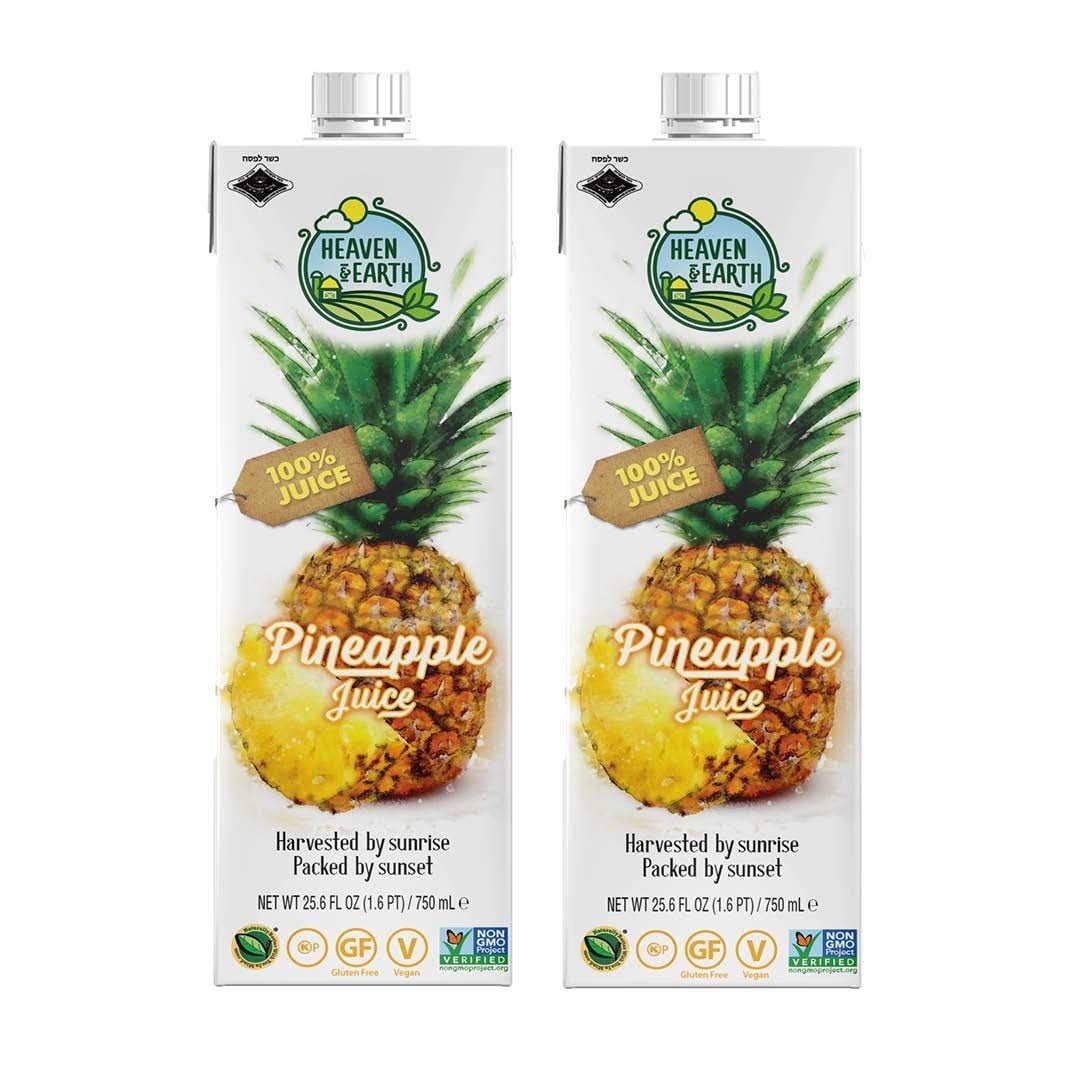 Heaven & Earth 100% Queen Pineapple Juice 25.6 oz 2 pack