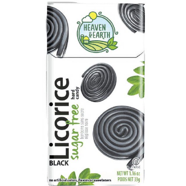 Heaven & Earth Kosher Sugar Free Hard Candy Black Licorice 1.16 OZ