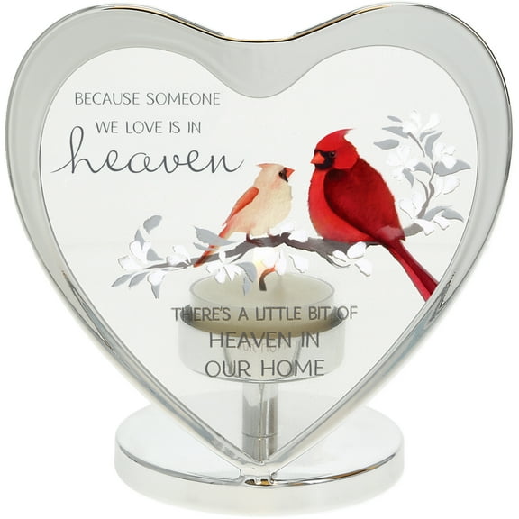 Collections Etc Sentimental Memorial Heart-Shaped Heaven Tealight Holder
