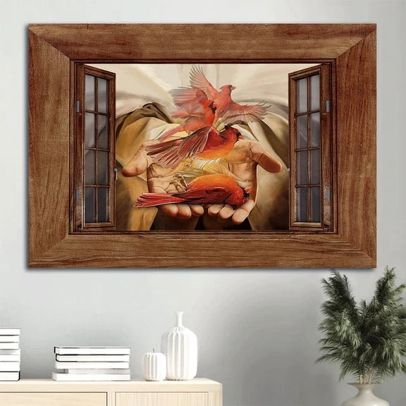 Heaven Landscape Poster - Beautiful Cardinal Jesus'S Hand Infinite Home Decor Office Wall Art