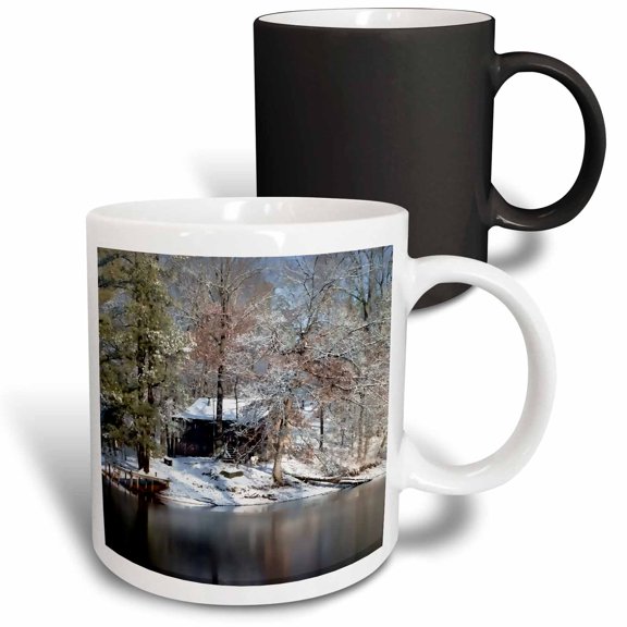 3drose, Heaven on Earth Can Be Found in the Tennessee Mountains Inside This Rural Cabin in the Snow, 11oz Magic Transforming Mug