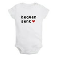 thumbnail image 1 of Heaven Sent Funny Rompers Newborn Bodysuits Infant Baby Jumpsuits Childs Clothes Kids Graphic One-Piece Outfits, 1 of 5