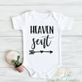 thumbnail image 1 of Heaven Sent Organic Cotton Baby Bodysuit, Gender Neutral Baby Gift, Cute Gender Neutral Outfit, Rainbow Baby Outfit, Ivf Pregnancy Reveal Cute And Cool Baby Bodysuit, Baby Bodysuit Lat 4424, 1 of 3