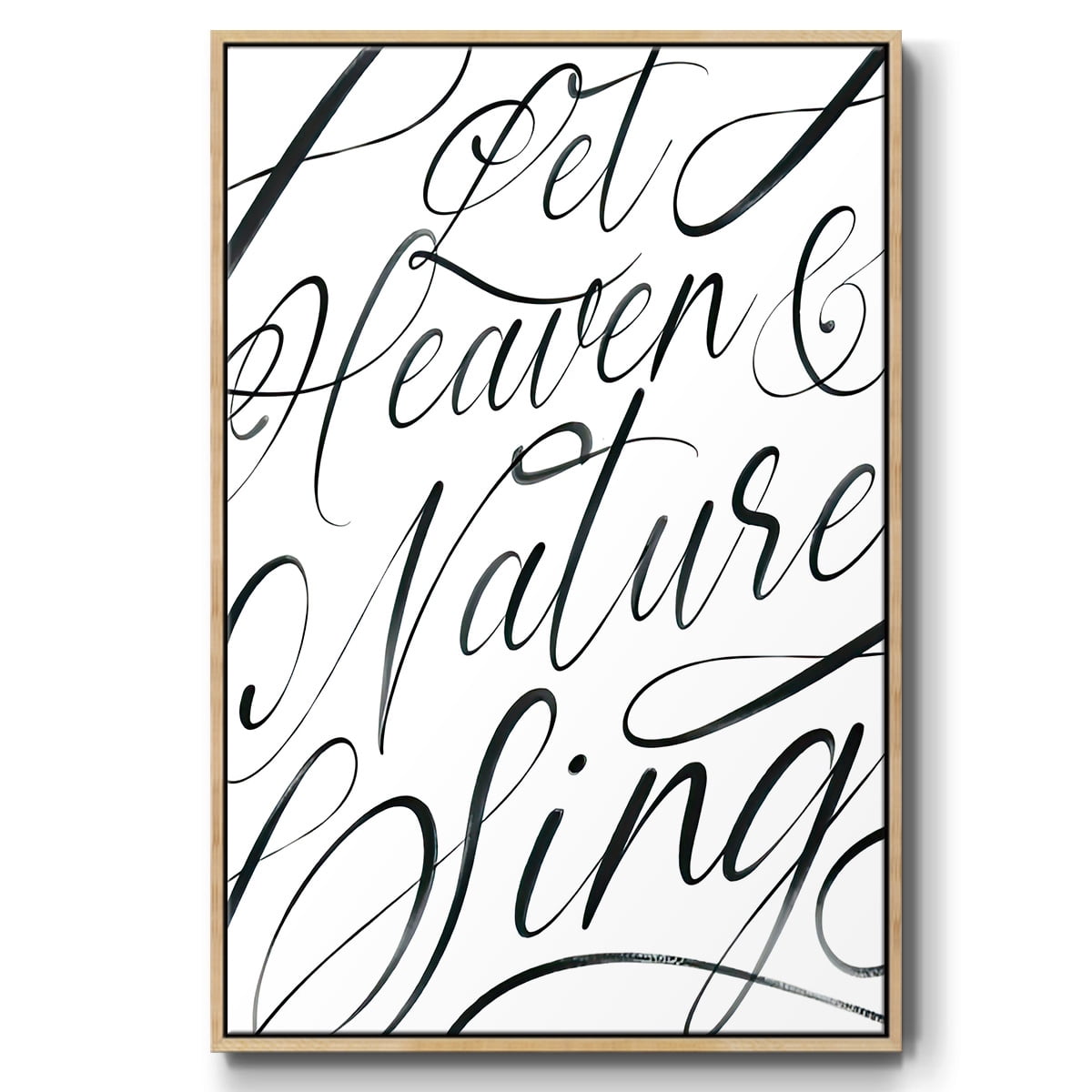 Heaven and Nature - Framed Gallery Wrapped Holiday Canvas - 17 x 25 - Natural Wood Frame