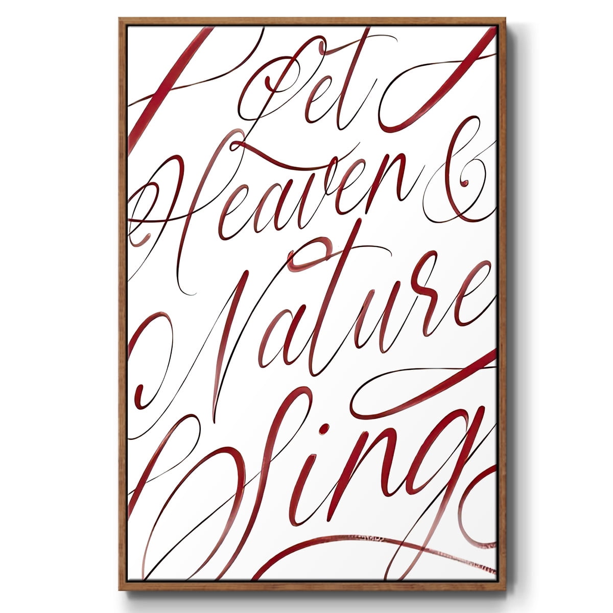 Heaven and Nature - Framed Gallery Wrapped Holiday Canvas - 17 x 25 - Rosewood Frame