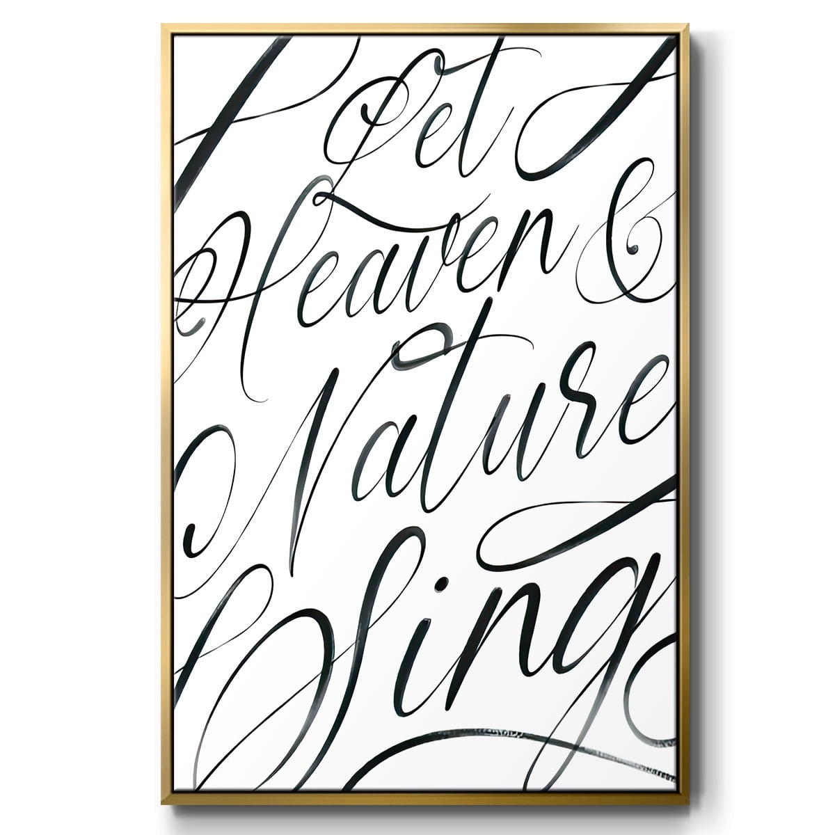 Heaven and Nature - Framed Gallery Wrapped Holiday Canvas - 25 x 37 - Gold Frame