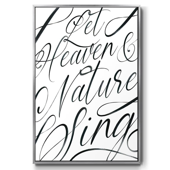 Heaven and Nature - Framed Gallery Wrapped Holiday Canvas - 25 x 37 - Silver Frame