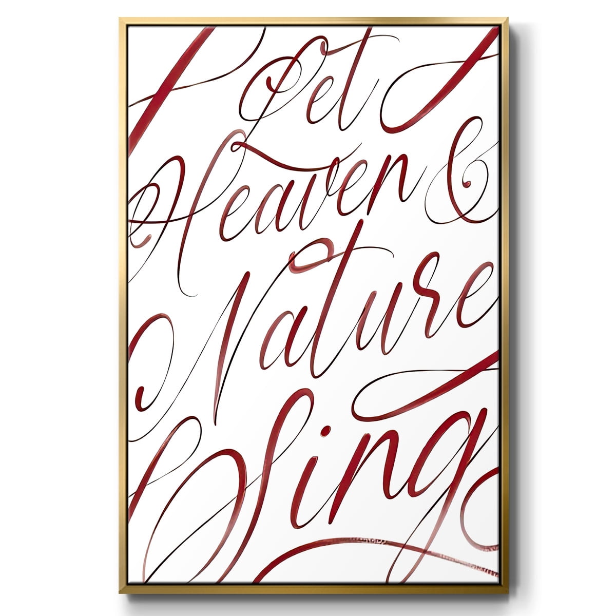 Heaven and Nature - Framed Gallery Wrapped Holiday Canvas - 27 x 41 - Gold Frame