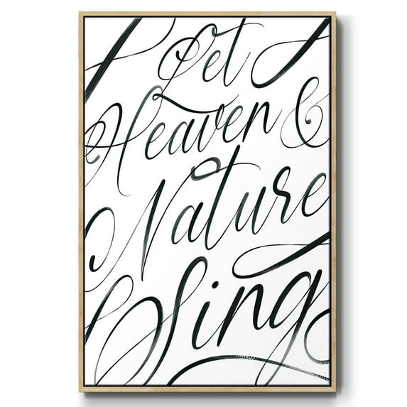 Heaven and Nature - Framed Gallery Wrapped Holiday Canvas - 27 x 41 - Natural Wood Frame
