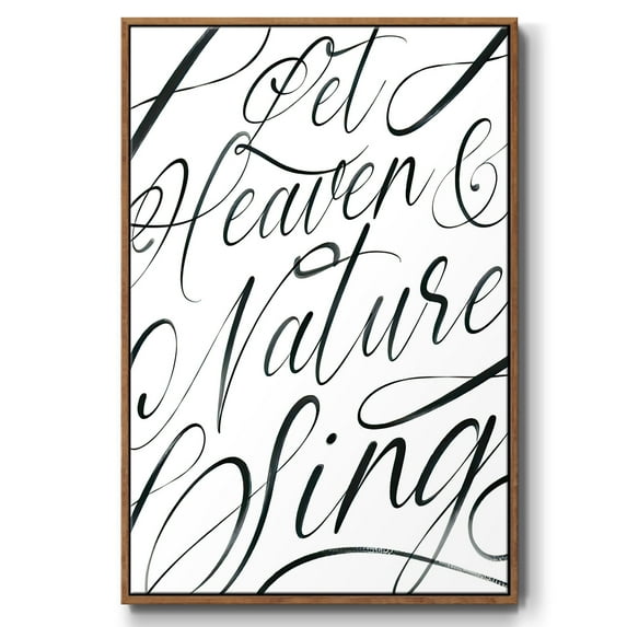 Heaven and Nature - Framed Gallery Wrapped Holiday Canvas - 27 x 41 - Rosewood Frame