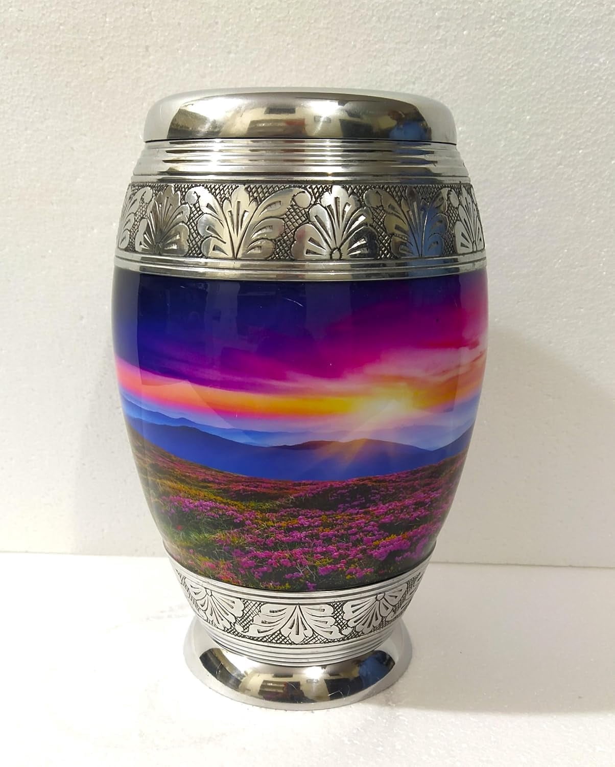 Heaven on Earth Cremation Urn for Human Ashes – 10.5-Inch Adult Memorial Urn with Velvet Bag, Comforting Classy Finish to Honor Your Loved One