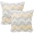 thumbnail image 1 of Heavenera 20X20 Pack of 2 Bohemian Fringe Cotton Large Decorative Throw Pillow Decorative Cushion Covers for Couch Living Room Sofa Bedroom Premium Square Pillowcase (20"X20",Boho Zigzag- 2 pcs), 1 of 5