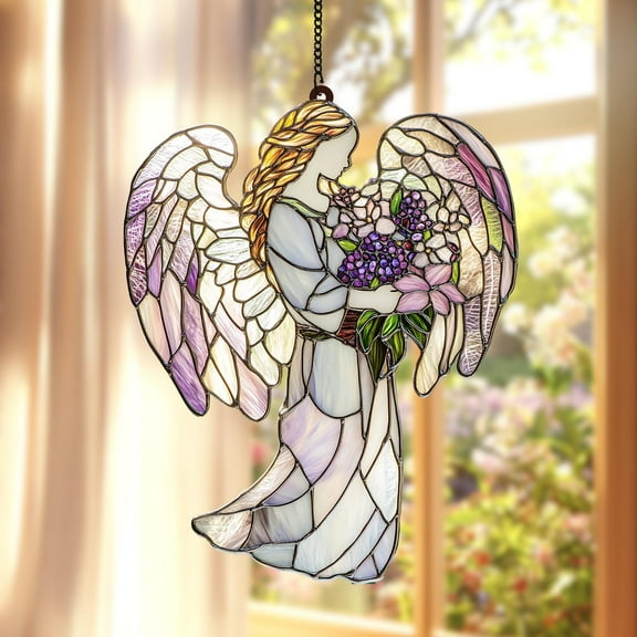 Heavenly Angel Hanging Art fullxfull Handmade Glass Sun Catcher for Spiritual Home Decor