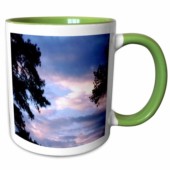 Heavenly Colors, Lovely mix of clouds and color in the sky 15oz Two-Tone Green Mug mug-120430-12