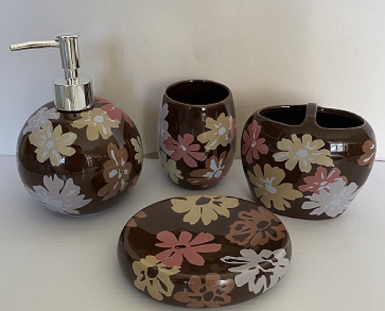 Heavenly Designs Watson Bathroom Accessories Brown Ceramic Bathroom Set ...