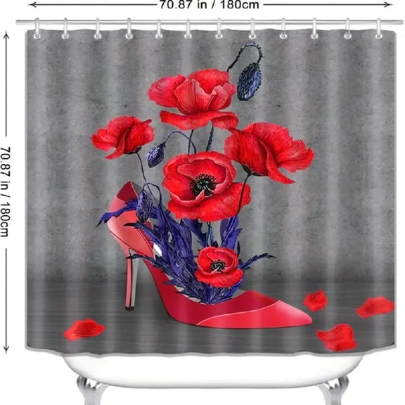 Heavenly Designs Watson Polyester Shower Curtain Set 6 Count