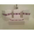 thumbnail image 1 of Heavenly Designs Watson Bathroom Accessory Set -  Purple and White Ceramic Bathroom Set - Adult, 1 of 2
